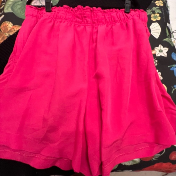 Worn Once!  H&M Linen Pull-On Shorts Pink, Sz XL, Elastic Waist - Picture 3 of 4